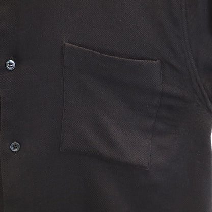 HERMES French Wool Long Sleeve Shirt Brown Size 42