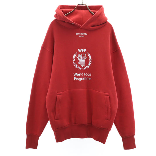 BALENCIAGA 18AW WFP Logo Print Hoodie Red Size XS