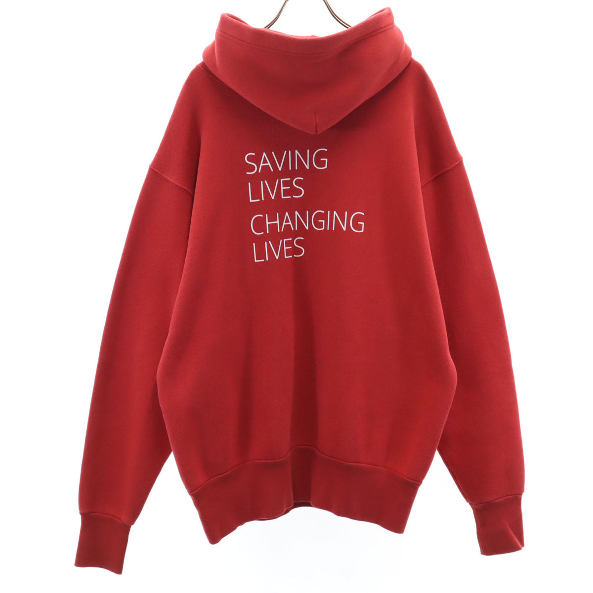 BALENCIAGA 18AW WFP Logo Print Hoodie Red Size XS