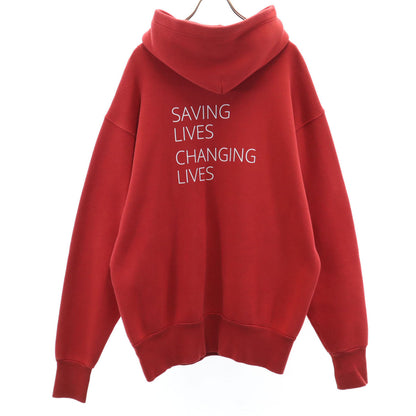 BALENCIAGA 18AW WFP Logo Print Hoodie Red Size XS