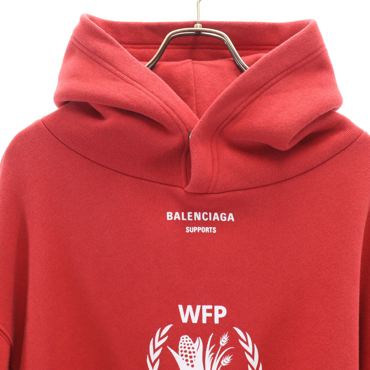BALENCIAGA 18AW WFP Logo Print Hoodie Red Size XS