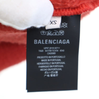 BALENCIAGA 18AW WFP Logo Print Hoodie Red Size XS