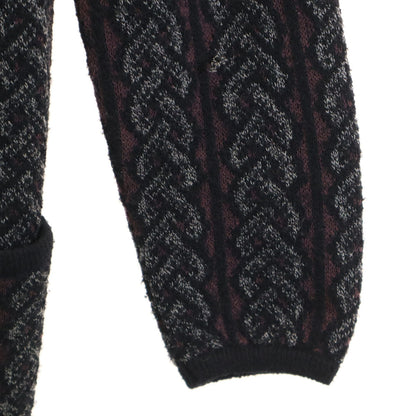 Missoni 90s Italian Cable Knit V-Neck Cardigan Black Size 42