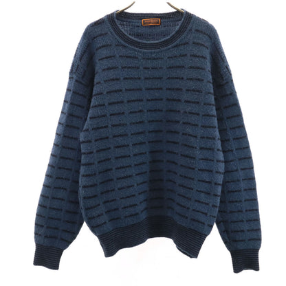 YVES SAINT LAURENT 90s All-Over Pattern Sweater Blue Size L