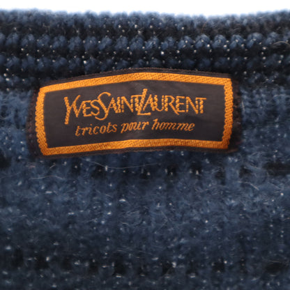 YVES SAINT LAURENT 90s All-Over Pattern Sweater Blue Size L