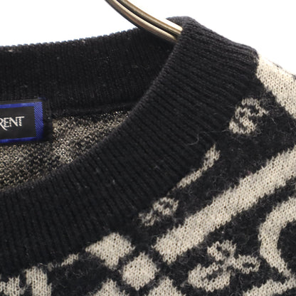 YVES SAINT LAURENT 90s All-Over Pattern Sweater Black Size L