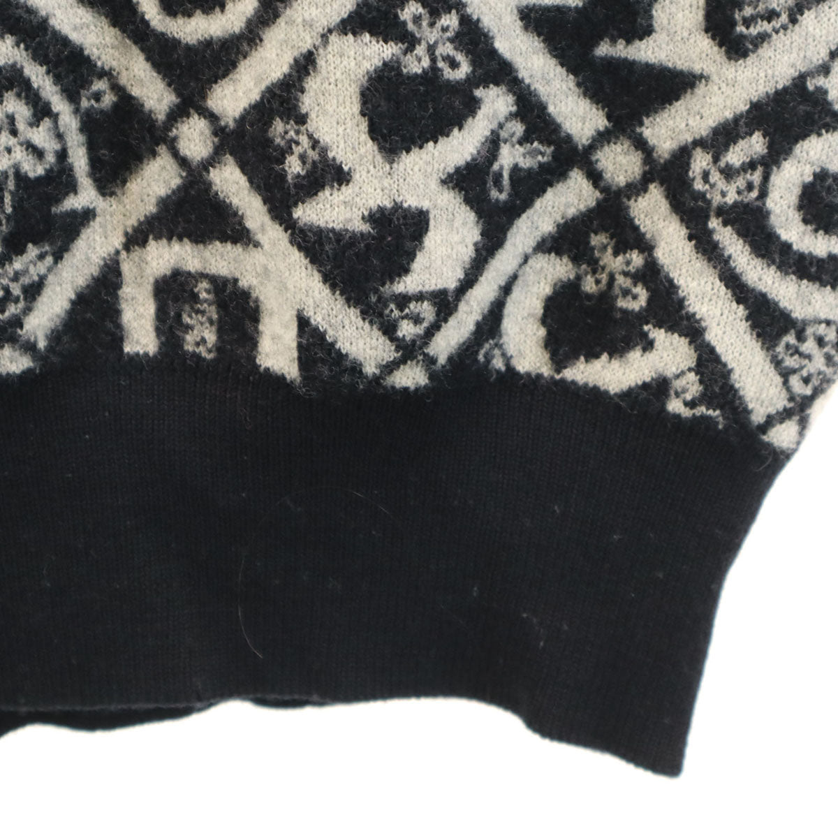 YVES SAINT LAURENT 90s All-Over Pattern Sweater Black Size L