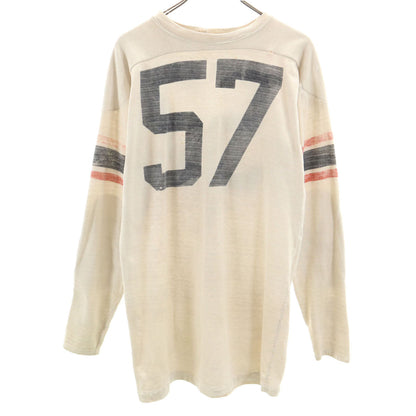 60s Vintage Football Long Sleeve T-Shirt Beige
