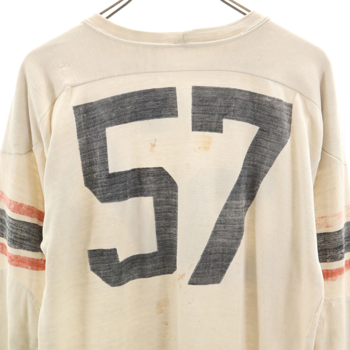 60s Vintage Football Long Sleeve T-Shirt Beige