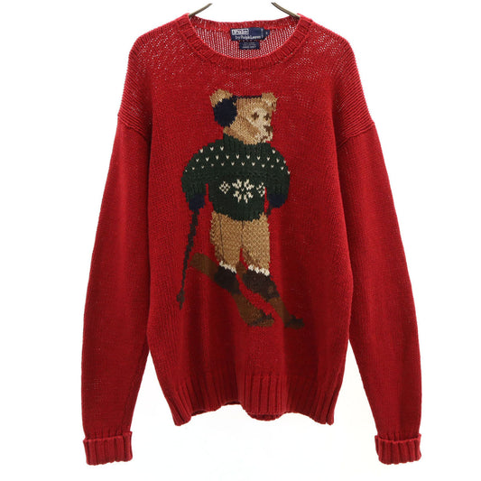 Polo by Ralph Lauren 90s Linen Blend Polo Sweater Red Size S