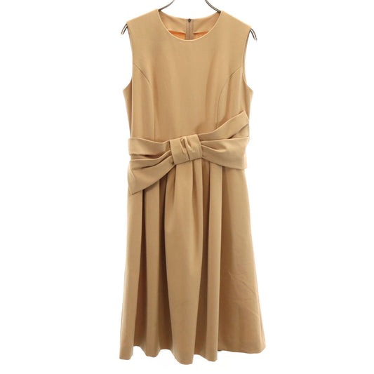 FOXEY NEW YORK Japanese Sleeveless Dress Beige Size 40