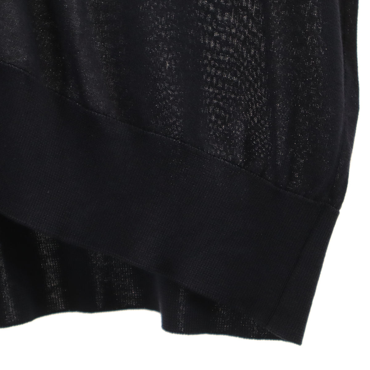 HERMES Italian Silk V-Neck Knit Cardigan Black Size L