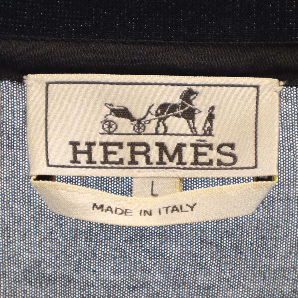 HERMES Italian Silk V-Neck Knit Cardigan Black Size L
