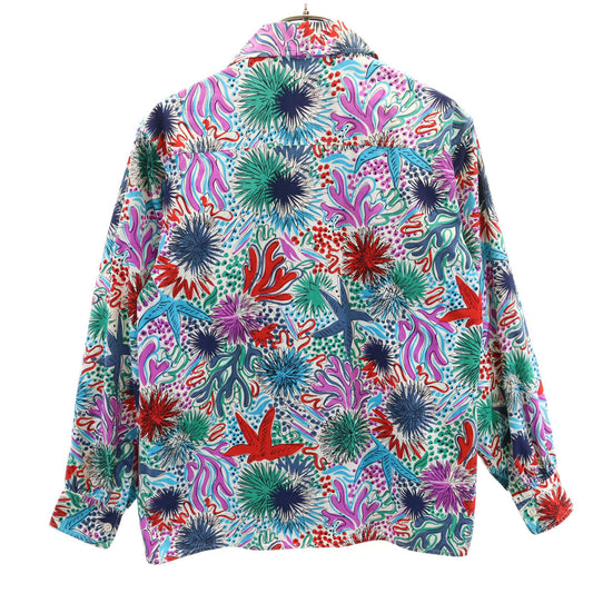 SAINT LAURENT 70s Vintage Multi Patterned Long Sleeve Shirt Size 34