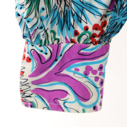 SAINT LAURENT 70s Vintage Multi Patterned Long Sleeve Shirt Size 34