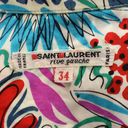 SAINT LAURENT 70s Vintage Multi Patterned Long Sleeve Shirt Size 34