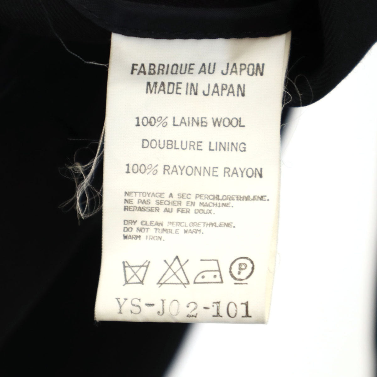 Y's Lapel Jacket Black Size JP 3