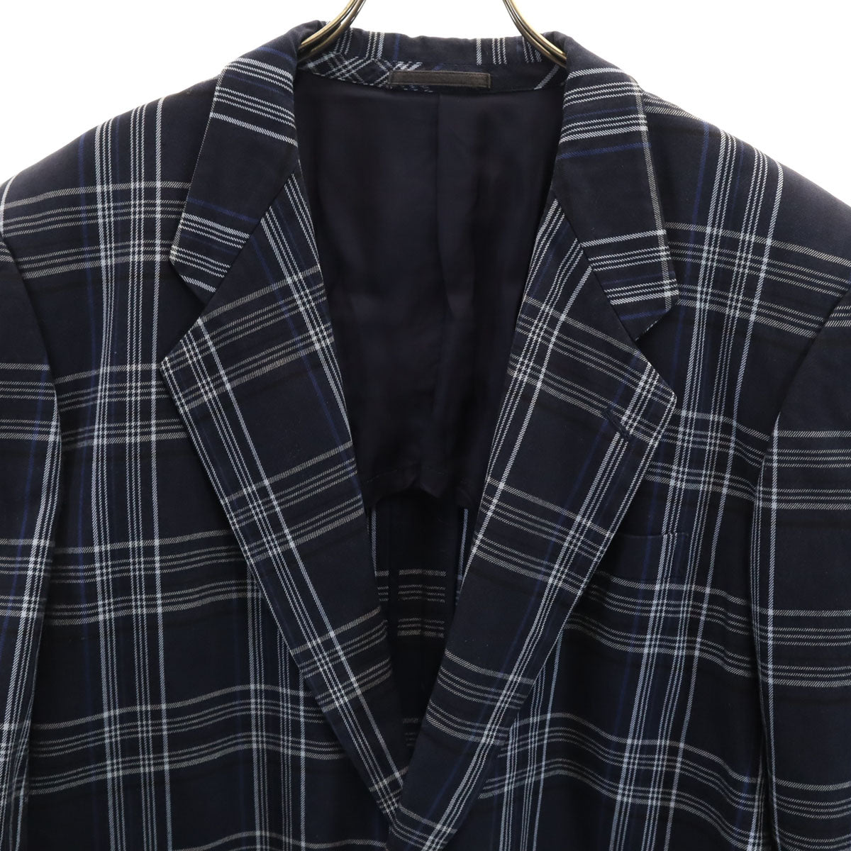 COMME des GARCONS HOMME 80s 90s Checkered Blazer Navy Size M