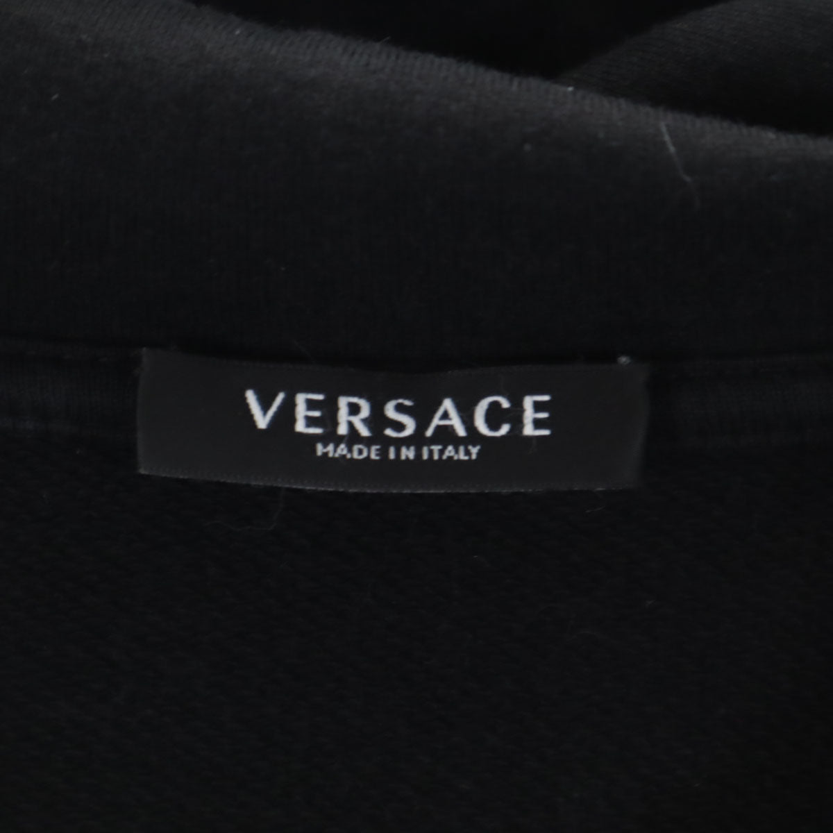 VERSACE All-Over Pattern Long Sleeve Hoodie Black Size 36