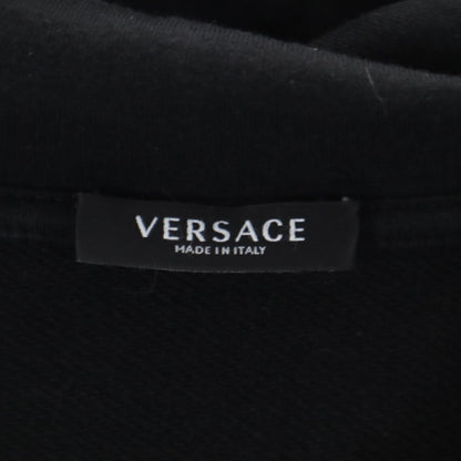 VERSACE All-Over Pattern Long Sleeve Hoodie Black Size 36