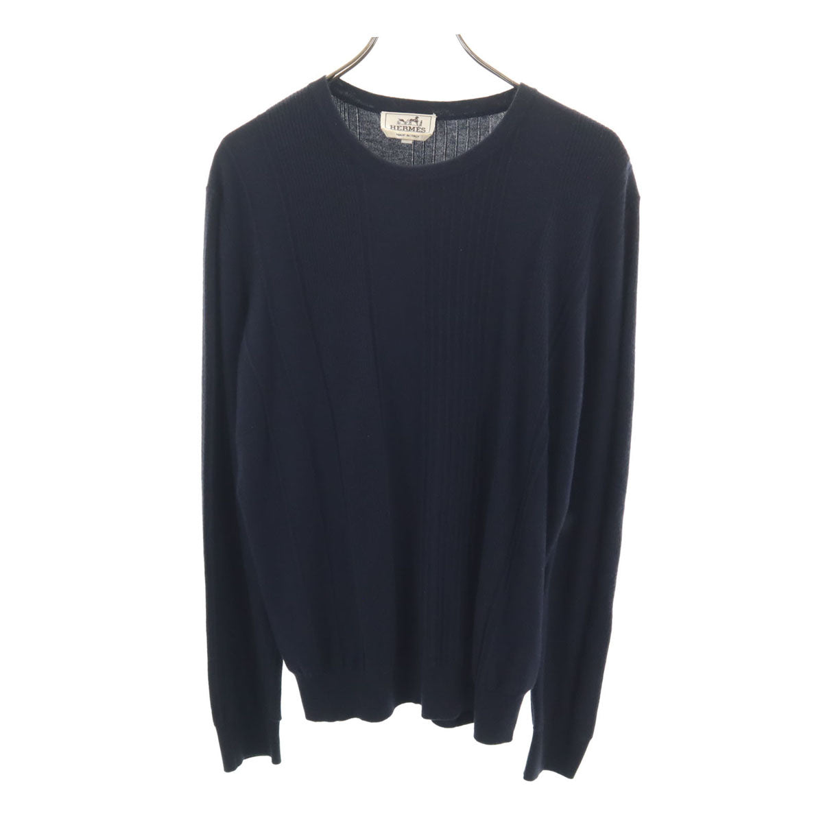 HERMES Italian Cashmere Blend Sweater Navy Size L