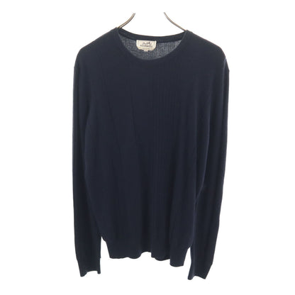 HERMES Italian Cashmere Blend Sweater Navy Size L