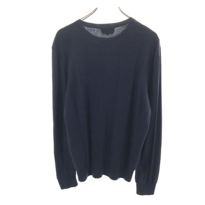 HERMES Italian Cashmere Blend Sweater Navy Size L