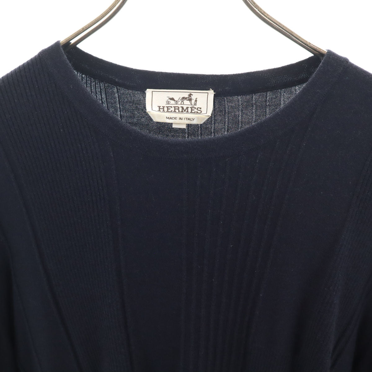 HERMES Italian Cashmere Blend Sweater Navy Size L
