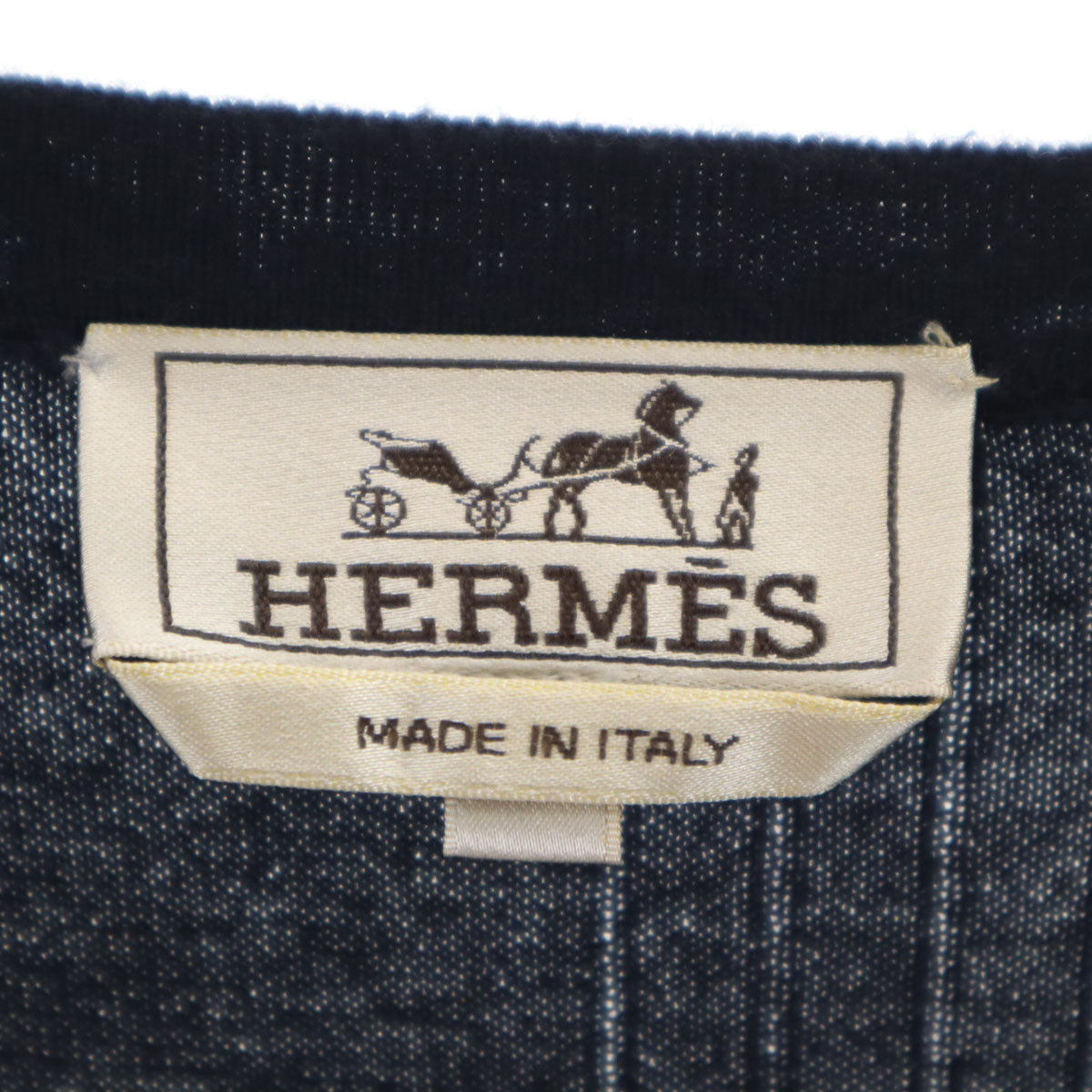 HERMES Italian Cashmere Blend Sweater Navy Size L