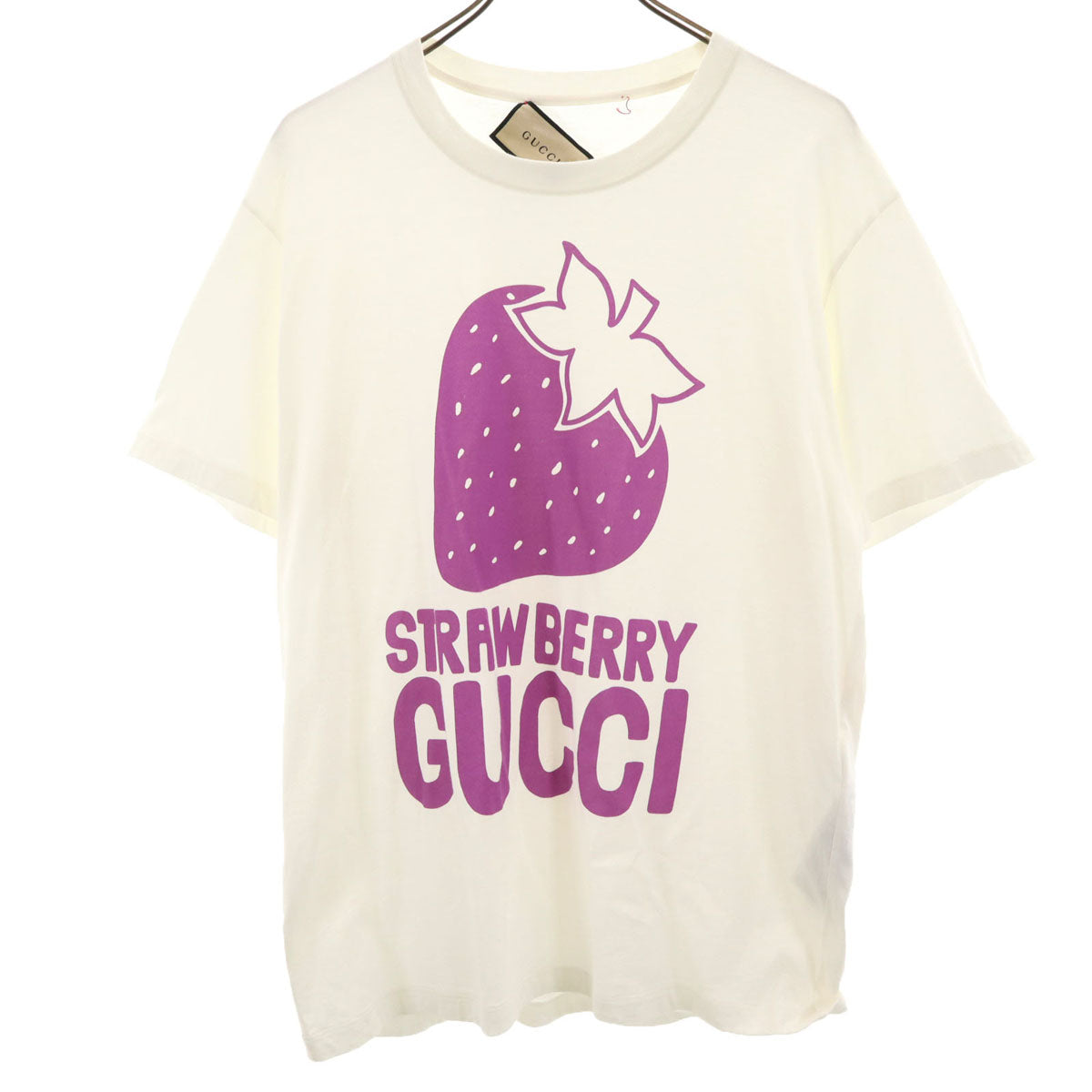 GUCCI Italy Strawberry Short Sleeve T-Shirt White Size XS