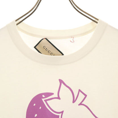 GUCCI Italy Strawberry Short Sleeve T-Shirt White Size XS