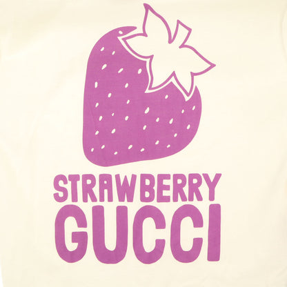 GUCCI Italy Strawberry Short Sleeve T-Shirt White Size XS