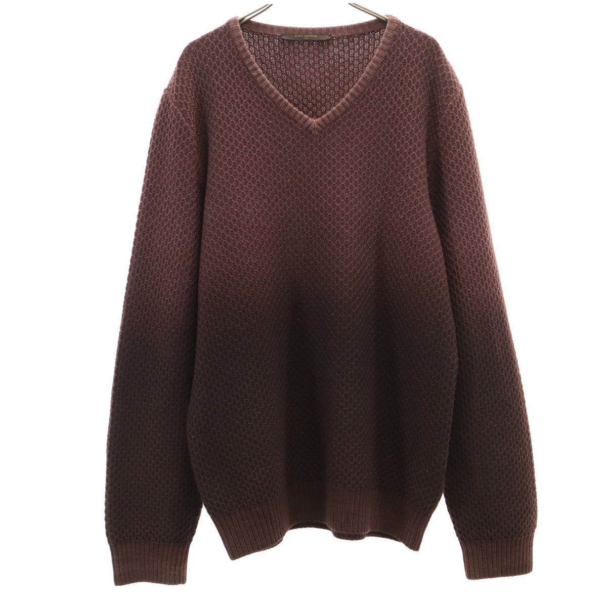 LOUIS VUITTON Italian Long Sleeve Sweater Brown Size L
