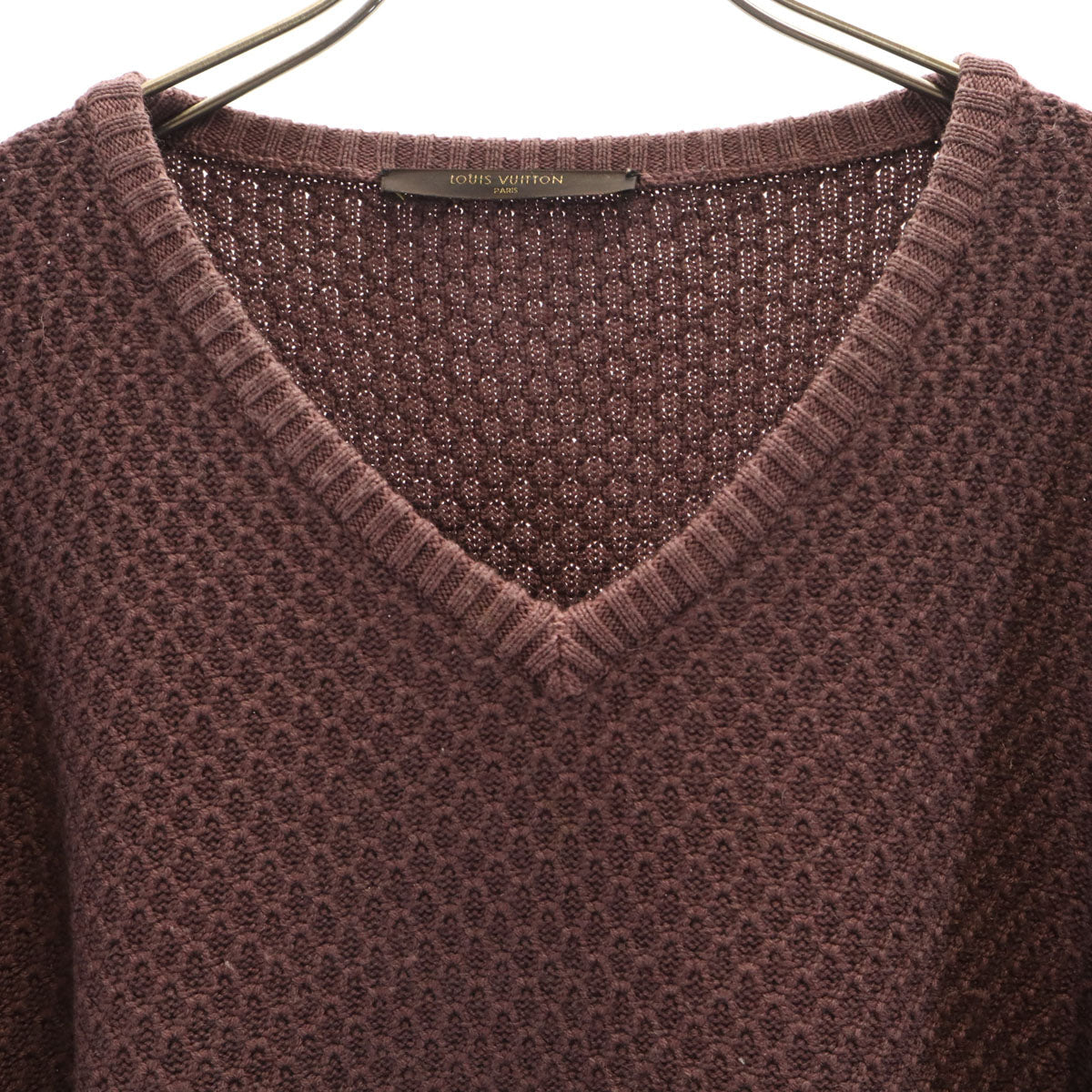 LOUIS VUITTON Italian Long Sleeve Sweater Brown Size L