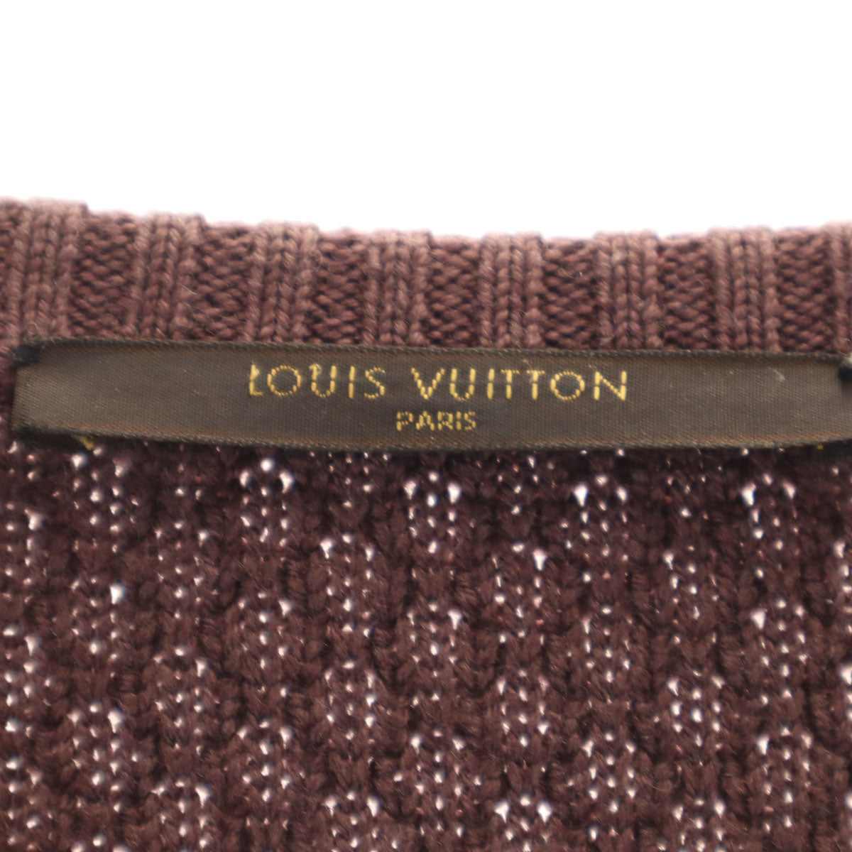 LOUIS VUITTON Italian Long Sleeve Sweater Brown Size L