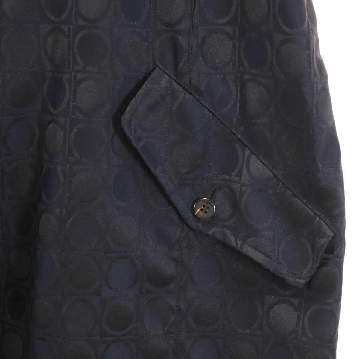 Salvatore Ferragamo 90s Gancini Trench Coat Black Size 42