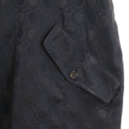 Salvatore Ferragamo 90s Gancini Trench Coat Black Size 42