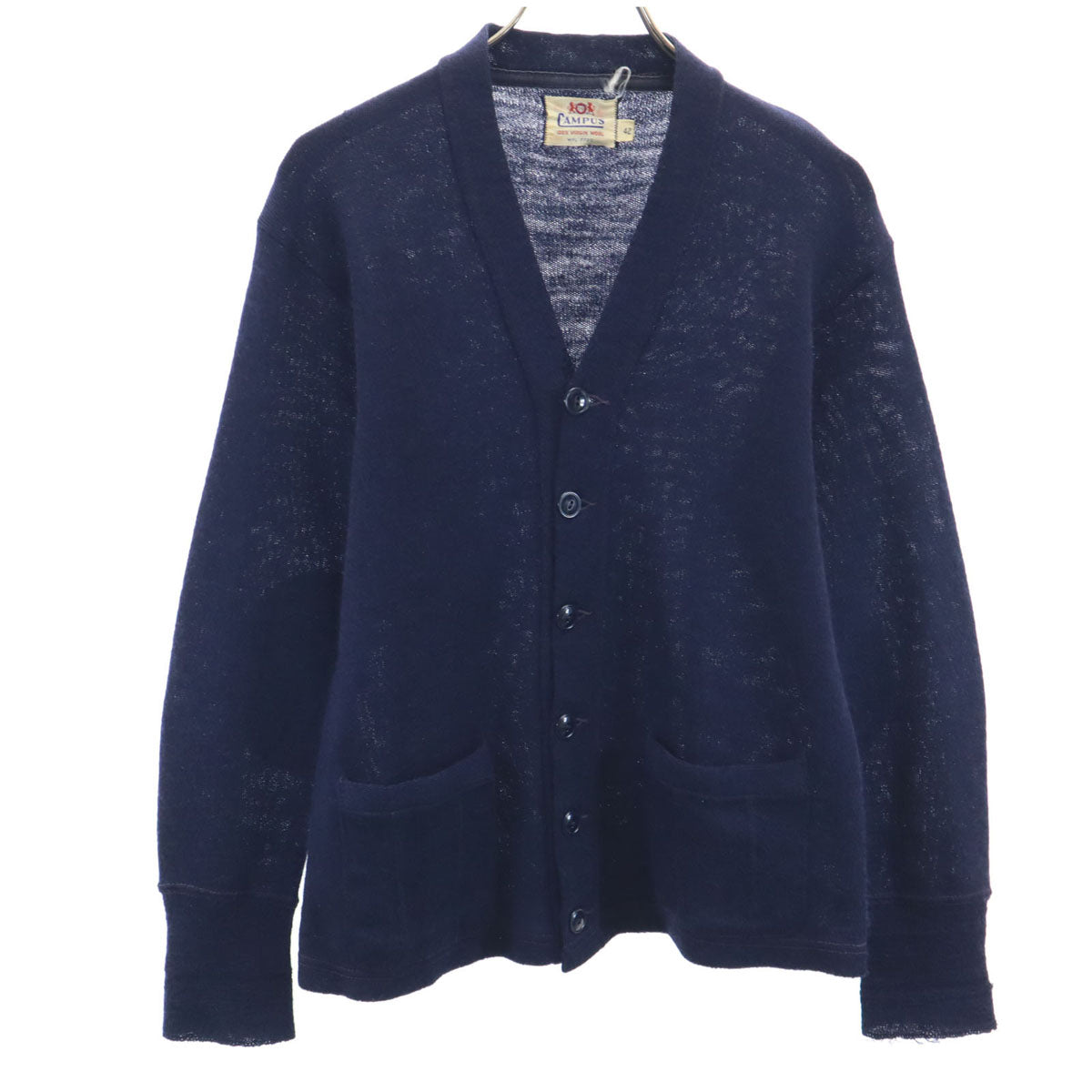CAMPUS 50s Vintage Wool Blend Cardigan Blue Size 42