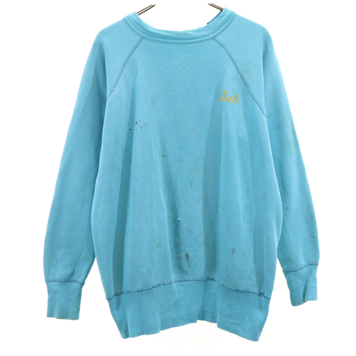 Spring Foot 60s 70s Vintage Back Light Blue Sweatshirt Size L
