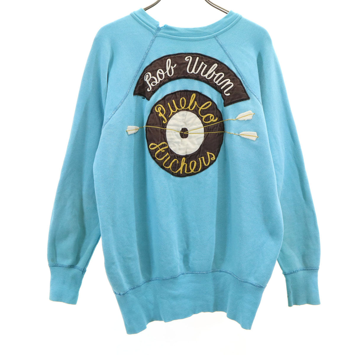 Spring Foot 60s 70s Vintage Back Light Blue Sweatshirt Size L