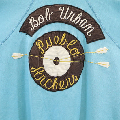 Spring Foot 60s 70s Vintage Back Light Blue Sweatshirt Size L
