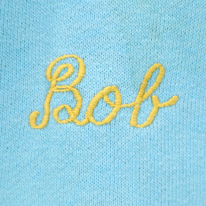 Spring Foot 60s 70s Vintage Back Light Blue Sweatshirt Size L