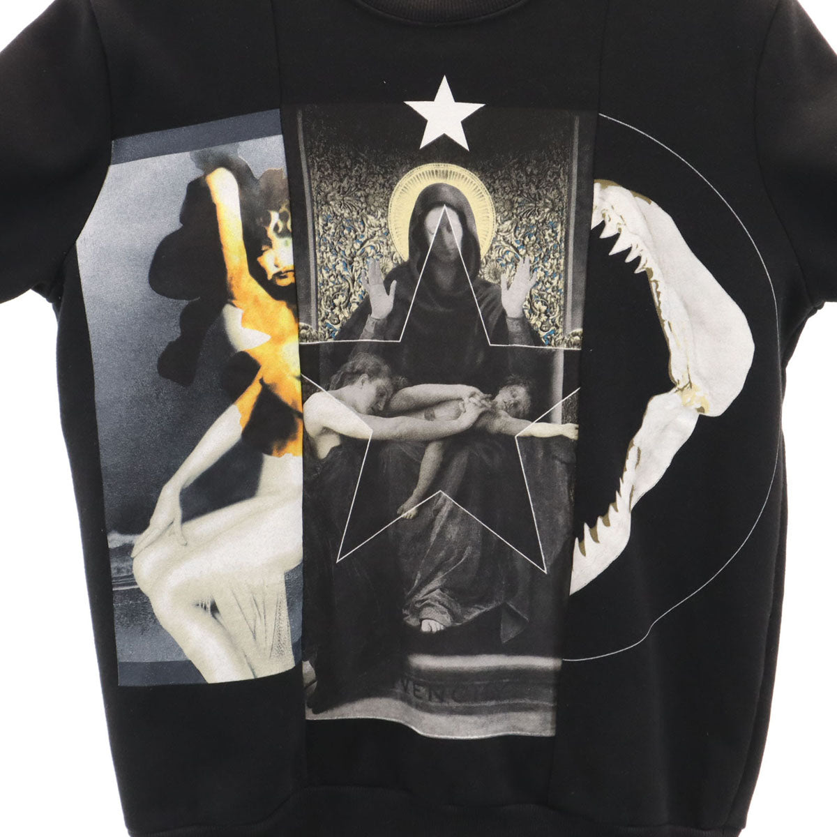 GIVENCHY 15AW Madonna Fleece Lined Sweatshirt Black