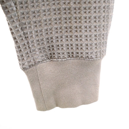 HERMES Italian Waffle Knit Zip Hoodie Grey Size S
