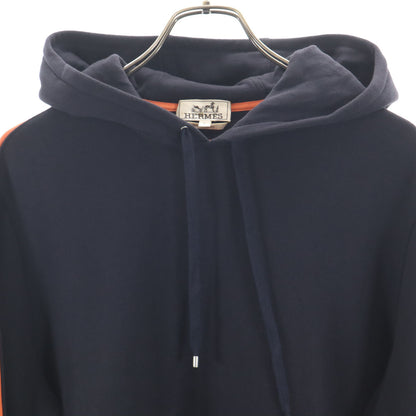 HERMES Italian Fleece Lined Hoodie Black Size L
