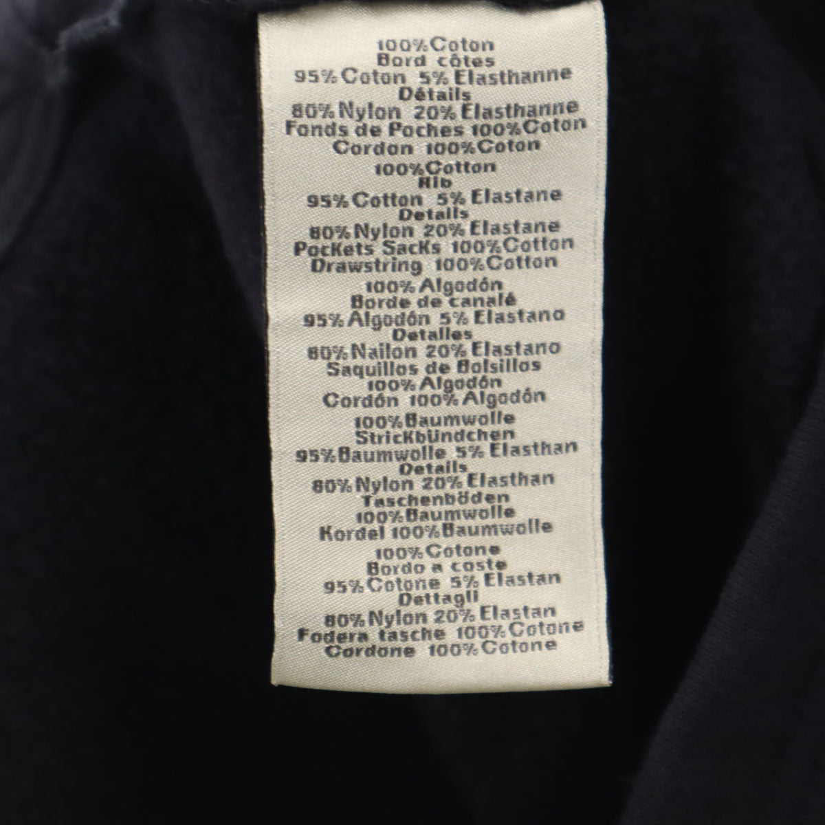 HERMES Italian Fleece Lined Hoodie Black Size L