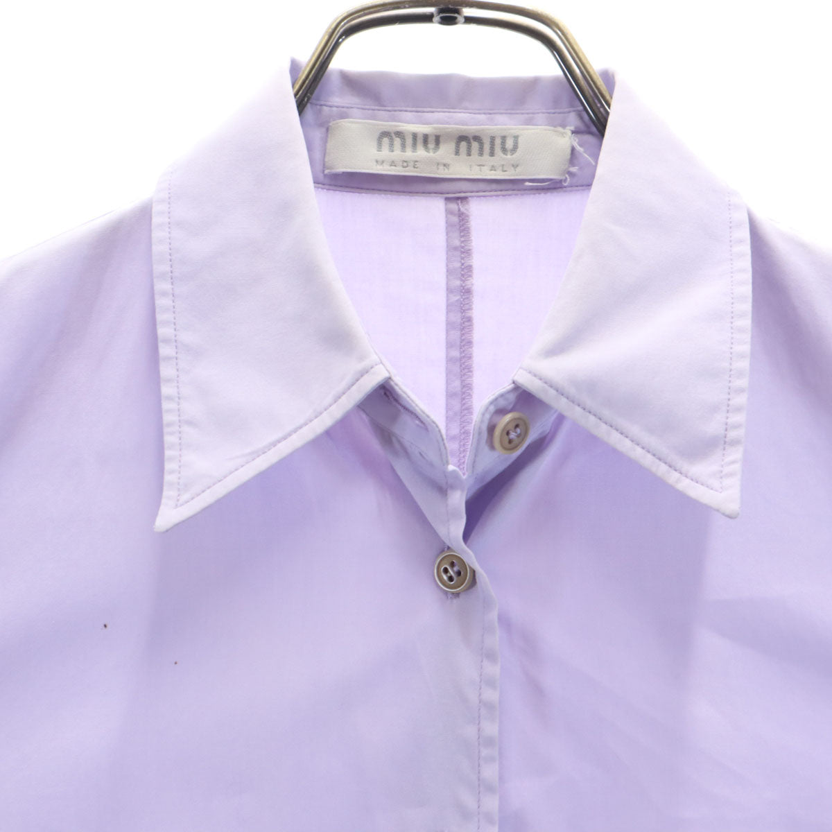 MIUMIU Italian Long Sleeve Cotton Shirt Purple Size 38