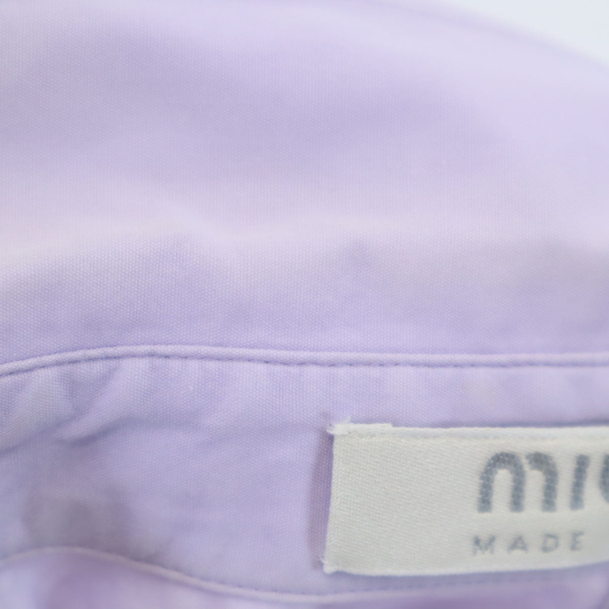 MIUMIU Italian Long Sleeve Cotton Shirt Purple Size 38