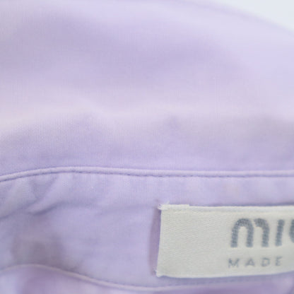 MIUMIU Italian Long Sleeve Cotton Shirt Purple Size 38