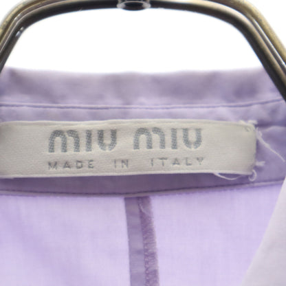 MIUMIU Italian Long Sleeve Cotton Shirt Purple Size 38